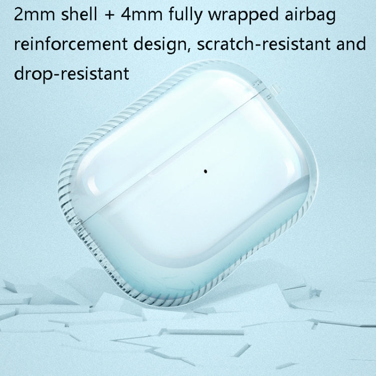 2 PCS Earphone Protective Cover TPU Airbag Transparent Protective Shell For AirPods Pro, Transparent Pink, Transparent Black, Transparent Green, Transparent