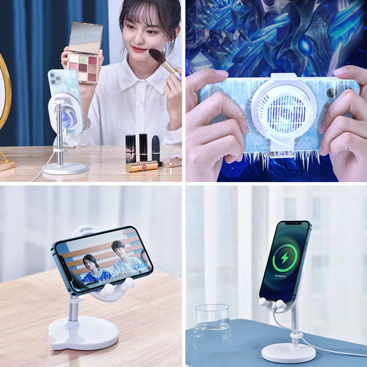 OATSBASF Live Telescopic Desktop Radiator Compact Portable Cooling Phone Holder, Standard:, Bracket White, Bracket Pink, Bracket Green, Radiator Pink, Radiator Green
