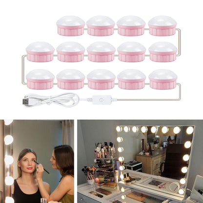 Mirror Front Light Dimmable Makeup Mirror USB Touch Control Light, 2 LEDs, 6 LEDs, 10 LEDs, 14 LEDs