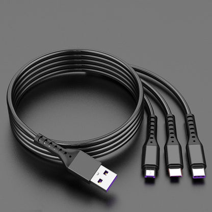 2 PCS ZZ034 USB To 8 Pin + USB-C / Type-C + Micro USB 3 In 1 Fast Charging Cable, Style:, 5A Super Fast-Black, 5A Super Fast-Red, Silicone-Green, Silicone-Red, Silicone-Yellow, Silicone-Purple, Mini-Silver, Mini-Red, Mini-Blue, Mini-Black, Retractable-...
