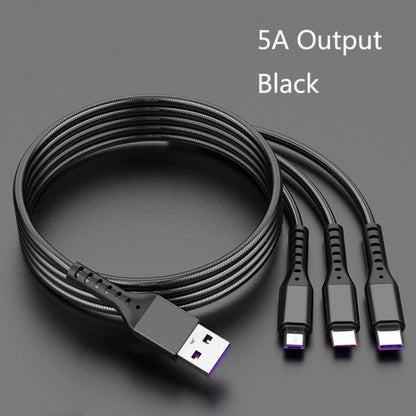 2 PCS ZZ034 USB To 8 Pin + USB-C / Type-C + Micro USB 3 In 1 Fast Charging Cable, Style:, 5A Super Fast-Black, 5A Super Fast-Red, Silicone-Green, Silicone-Red, Silicone-Yellow, Silicone-Purple, Mini-Silver, Mini-Red, Mini-Blue, Mini-Black, Retractable-...