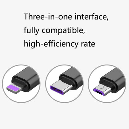 2 PCS ZZ034 USB To 8 Pin + USB-C / Type-C + Micro USB 3 In 1 Fast Charging Cable, Style:, 5A Super Fast-Black, 5A Super Fast-Red, Silicone-Green, Silicone-Red, Silicone-Yellow, Silicone-Purple, Mini-Silver, Mini-Red, Mini-Blue, Mini-Black, Retractable-...