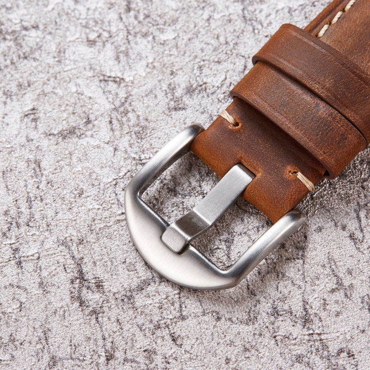 Smart Quick Release Watch Strap Crazy Horse Leather Retro Strap For Samsung Huawei,Size:, 20mm  (Dark Brown Black Buckle), 20mm (Deep Brown Silver Buckle), 20mm (Light Brown Black Buckle), 20mm (Light Brown Silver Buckle), 20mm (Black And Black Buckle)...