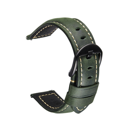 Smart Quick Release Watch Strap Crazy Horse Leather Retro Strap For Samsung Huawei,Size:, 20mm  (Dark Brown Black Buckle), 20mm (Deep Brown Silver Buckle), 20mm (Light Brown Black Buckle), 20mm (Light Brown Silver Buckle), 20mm (Black And Black Buckle)...