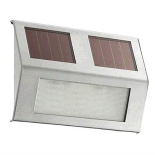 2 LEDs Solar Powered Light Sensor Control IP44 Waterproof LED Wall Lamp Outdoor Patio Yard Pathway Garden Stairs Step Night Security Lighting, White Light, Warm Light