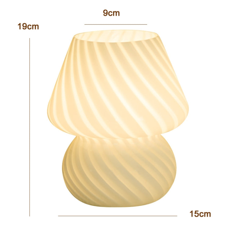 PJ-104 5W Mushroom Glass Bedroom Bedside Table Decoration Table Lamp, CN Plug, Specification：, Monochrome Warm Light, Tmall Elf Light Bulb