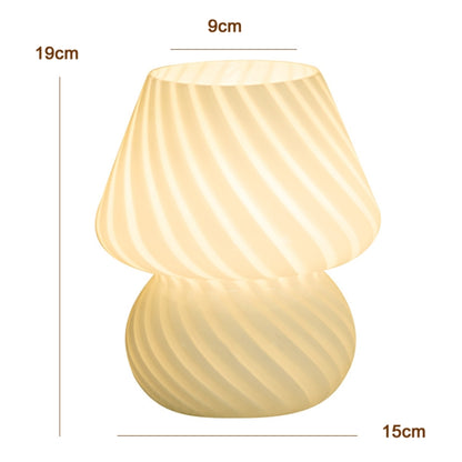 PJ-104 5W Mushroom Glass Bedroom Bedside Table Decoration Table Lamp, CN Plug, Specification：, Monochrome Warm Light, Tmall Elf Light Bulb