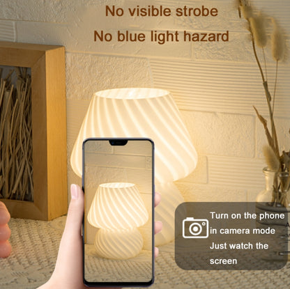 PJ-104 5W Mushroom Glass Bedroom Bedside Table Decoration Table Lamp, CN Plug, Specification：, Monochrome Warm Light, Tmall Elf Light Bulb