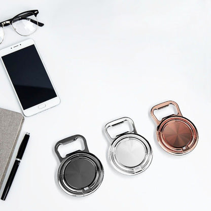 3 PCS Bottle Opener Folding Metal Mobile Phone Bracket Ring Buckle Bracket Car Magnets Live Desktop Bracket, Bottle Opener (Rose Gold), Bottle Opener (Black), Bottle Opener (Silver)