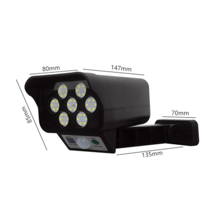 Solar Sensor LED Wall Light Simulation Surveillance Camera Glare Anti-Thief Street Lamp, Style:, Remote Control (35LED White), Remote Control (35LED Black), 35LED (Black), Remote Control (42LED), Remote Control (77LED)