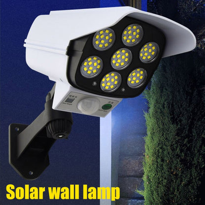 Solar Sensor LED Wall Light Simulation Surveillance Camera Glare Anti-Thief Street Lamp, Style:, Remote Control (42LED), Remote Control (77LED)
