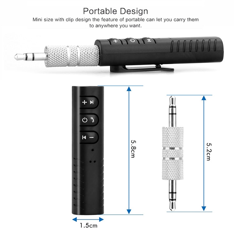 3.5mm Lavalier Bluetooth Audio Receiver with Metal Adapter, H-139 White, H-139 Green, H-139 Black, H-139 Blue, H-139 Red