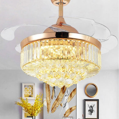 Invisible Crystal Fan LED Chandelier Home Living Room Bedroom Variable Frequency Ceiling Fan Light with Remote Control, 42 inch 115 Three Colors 36W, 42 inch 116 Three Colors 36W, 42 inch 114 Three Colors 36W, 42 inch 112 Three Colors 36W              ...