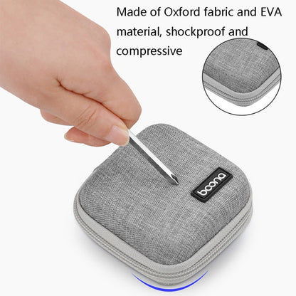 2 PCS Baona BN-F001 Headset Oxford EVA Storage Box Data Cable Charger Organizing Box, Gray, Black