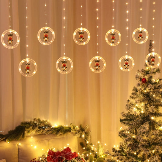 Christmas Decoration Lights USB Ring Doll 10 in 1 String Lights, Reindeer, Santa Claus, Christmas Tree, Snowman