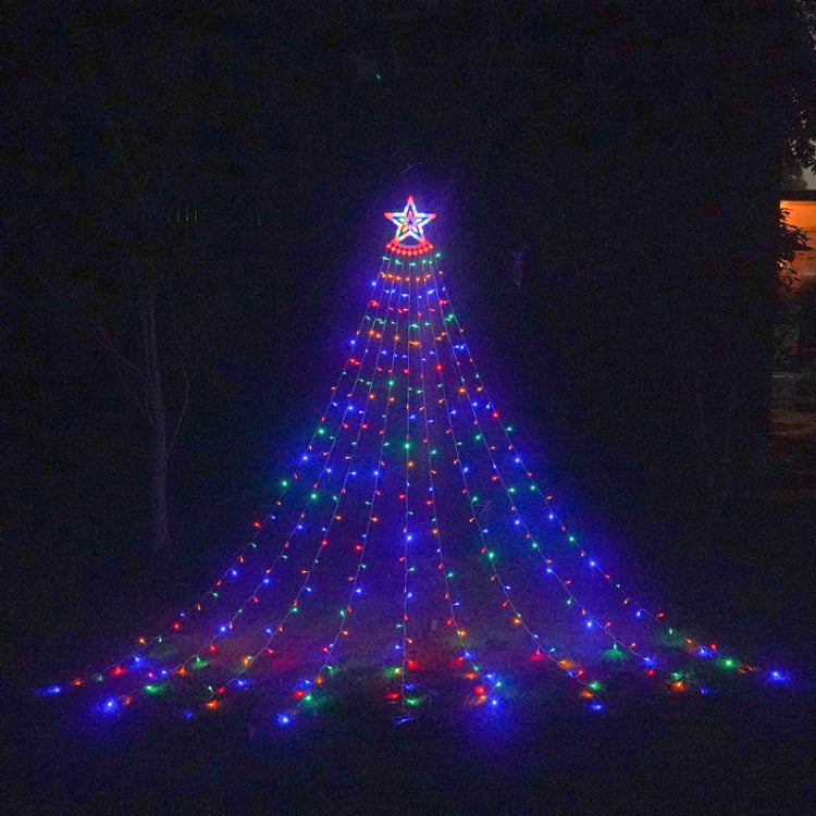 10LM 350 LED Star Waterfall Light Christmas Tree String Lights Outdoor Meteor Light, Plug Spec:, US Plug, EU Plug