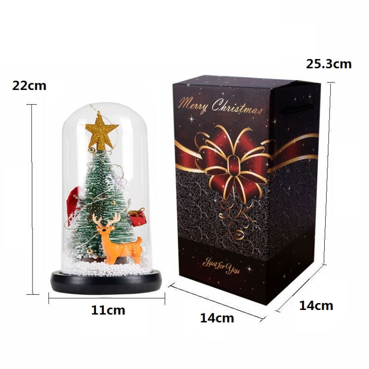 Christmas Cedar Window Display Glass Cover LED Light Ornaments, Star Deer, Furball Deer, Star Santa Claus