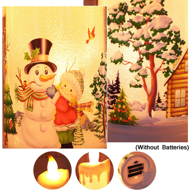 Christmas Decoration Night Light LED Simulation Flame Candle Light, A-Santa Claus, A-Snowman, B-Santa Claus, B-Snowman