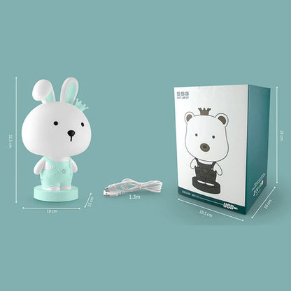 3W Cartoon Crown Pet USB Touch Control Night Light, Rabbit Pink, Rabbit Gray, Rabbit Light Blue, Bear Pink, Bear Gray, Bear Coffee, Cow Pink, Cow Coffee, Cow Green, Tiger Pink, Tiger Coffee, Tiger Green