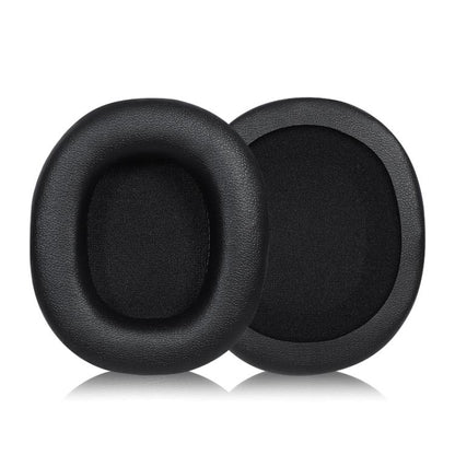 2 PCS Protein Skin Headset Earmuffs for Audio-Technica ATH-SR30BT, Black Protein Leather