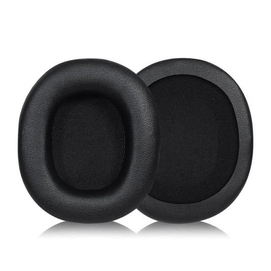 2 PCS Protein Skin Headset Earmuffs for Audio-Technica ATH-SR30BT, Black Protein Leather