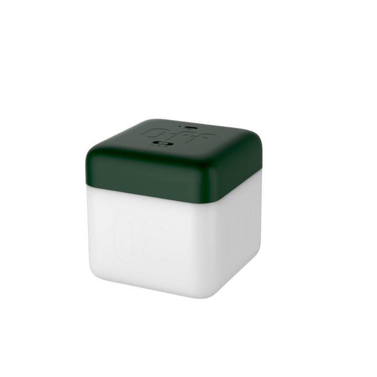 Square Flip Polyhedral Timing Night Light, Grey, Orange, Green, Dark Wood Grain, Light Wood Grain, White Marble Pattern, Black Marble Pattern
