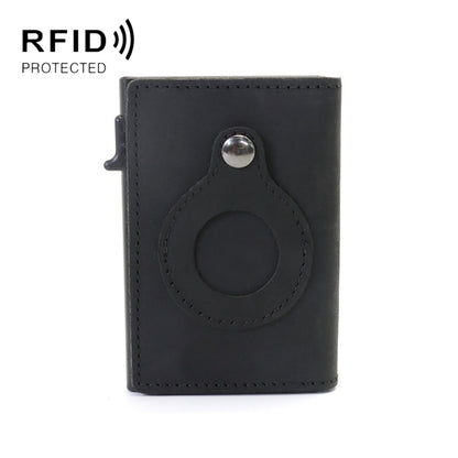 Anti-Theft Positioning Wallet Men Card Holder Mini Wallets For AirTag 2nd Gen / AirTag 1st Gen, Cowhide Blue, Cowhide Black, Cowhide Brown, Cowhide Dark Brown, Cowhide Carbon Fiber