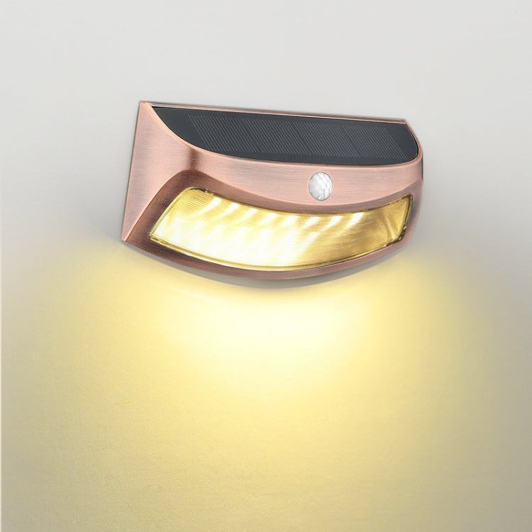 Red Copper Human Body Induction Solar Wall Light, White Light, Warm Light