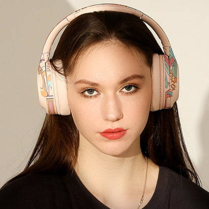EL-A2 Gaming Ambient Light Folding Wireless Bluetooth Headset, Black, Pink, Red