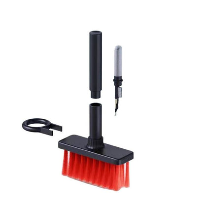 2 PCS 5 In 1 Earbud Cleaning Pen + Keyboard Cleaning Brush + Key Cap Puller, White, Red White, Red Black