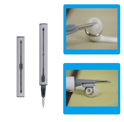 5 PCS Portable Second-generation Telescopic Headset Cleaning Pen Keyboard Dust Brush, 5 PCS White, 5 PCS Black