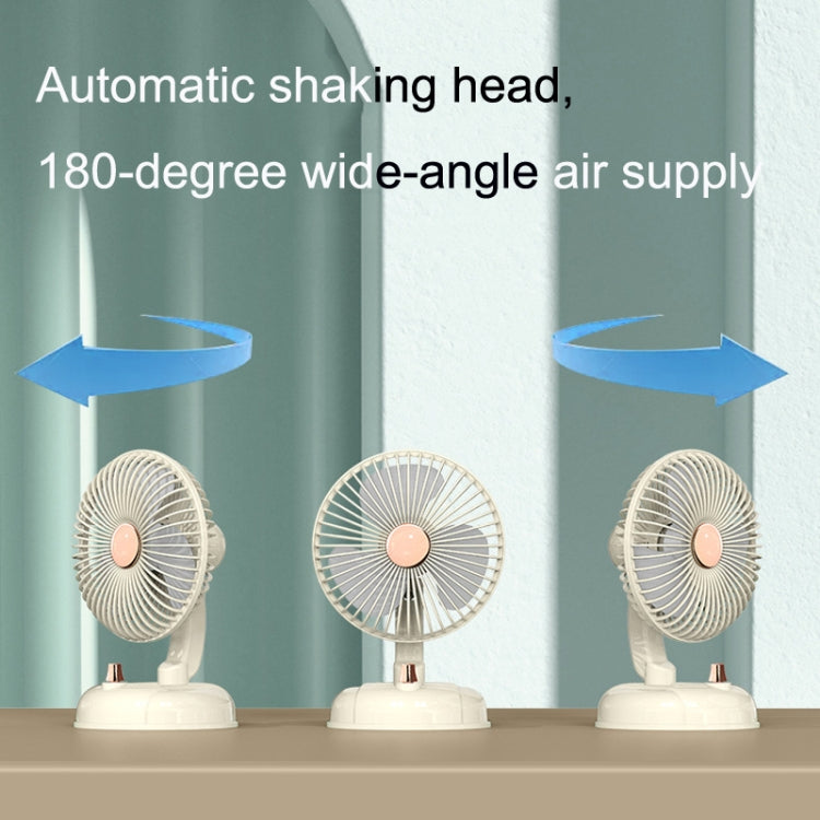 F10 Portable Quiet Desktop Retro Moving Head USB Fan, F10 Bean Green, F10 Milk White