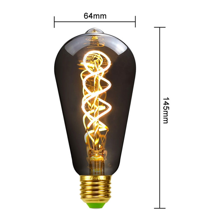 Electroplating Smoke Grey Warm Light LED Bulb Retro Lamp, ST64, G80, G95, G125, A110, T185, T300