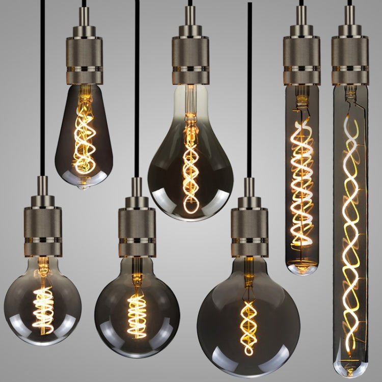 Electroplating Smoke Grey Warm Light LED Bulb Retro Lamp, ST64, G80, G95, G125, A110, T185, T300
