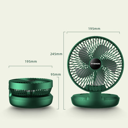 Folding Office Desktop Household Portable Small Fan, 8 inch Green, 8 inch White