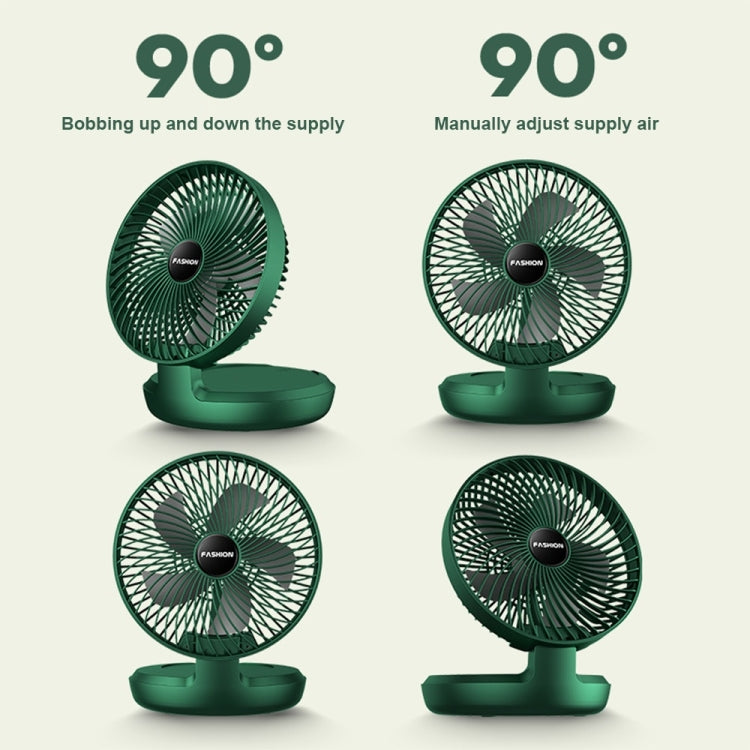 Folding Office Desktop Household Portable Small Fan, 8 inch Green, 8 inch White