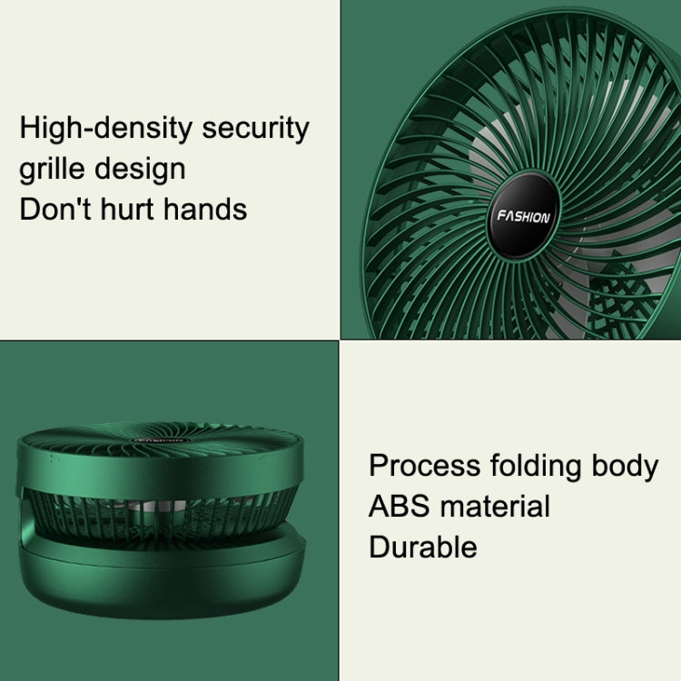 Folding Office Desktop Household Portable Small Fan, 8 inch Green, 8 inch White