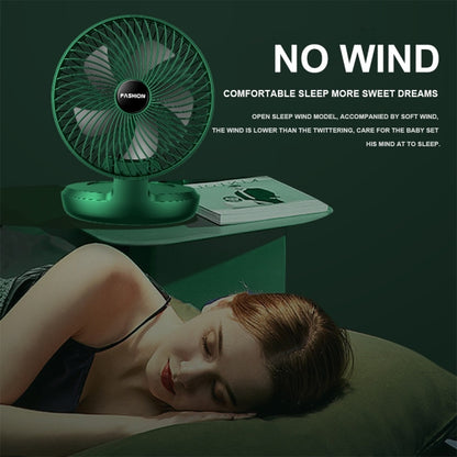Folding Office Desktop Household Portable Small Fan, 8 inch Green, 8 inch White