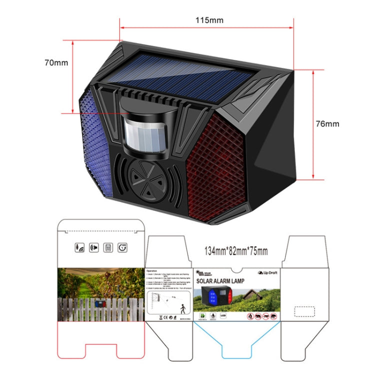 RC-711 Solar Outdoor Orchard Fish Pond Anti-theft Human Body Infrared Alarm