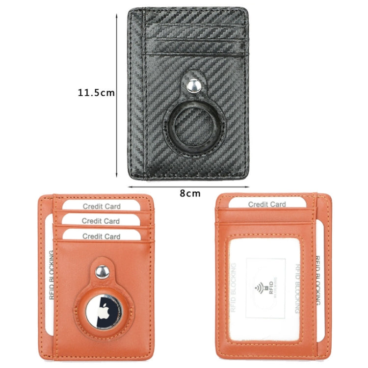 TQ-319 Anti-Theft Anti-Lost Tracker Leather Card Holder For AirTag 2nd Gen / AirTag 1st Gen, Carbon Fiber (Black), Carbon Fiber (Gray), Carbon Fiber (Blue), Carbon Fiber (Brown), Flat Pattern (Black), Flat Pattern (Red), Flat Pattern (Gray)            ...