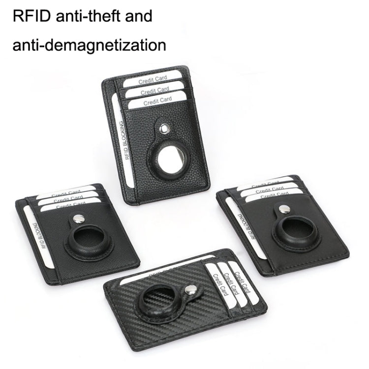 TQ-319 Anti-Theft Anti-Lost Tracker Leather Card Holder For AirTag 2nd Gen / AirTag 1st Gen, Carbon Fiber (Black), Carbon Fiber (Gray), Carbon Fiber (Blue), Carbon Fiber (Brown), Flat Pattern (Black), Flat Pattern (Red), Flat Pattern (Gray)            ...