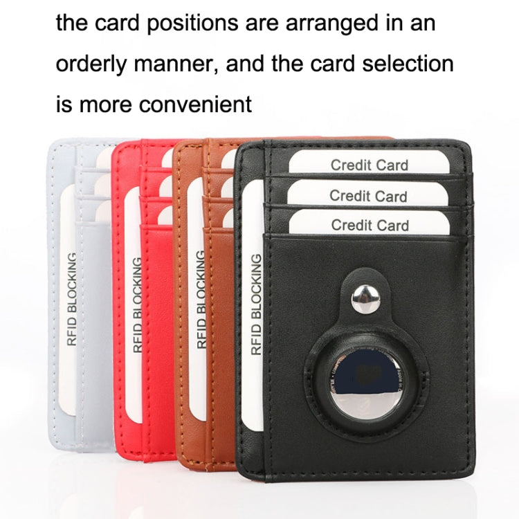 TQ-319 Anti-Theft Anti-Lost Tracker Leather Card Holder For AirTag 2nd Gen / AirTag 1st Gen, Carbon Fiber (Black), Carbon Fiber (Gray), Carbon Fiber (Blue), Carbon Fiber (Brown), Flat Pattern (Black), Flat Pattern (Red), Flat Pattern (Gray)            ...