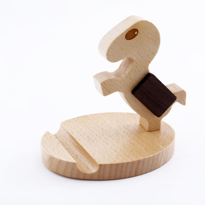 Wooden Mobile Phone Bracket Beech Lazy Mobile Phone Holder,Style:, Pony, Kung Fu, Staunch, Little Deer With Antlers, Elephants, Puppy, Golden Retriever, Piggy