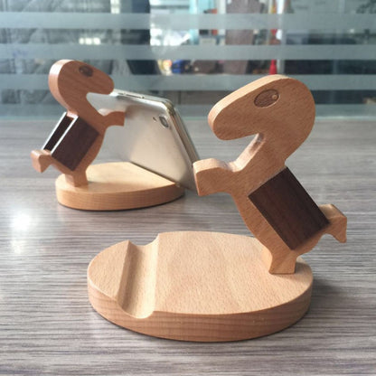 Wooden Mobile Phone Bracket Beech Lazy Mobile Phone Holder,Style:, Pony, Kung Fu, Staunch, Little Deer With Antlers, Elephants, Puppy, Golden Retriever, Piggy