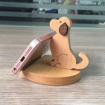 Wooden Mobile Phone Bracket Beech Lazy Mobile Phone Holder,Style:, Pony, Kung Fu, Staunch, Little Deer With Antlers, Elephants, Puppy, Golden Retriever, Piggy