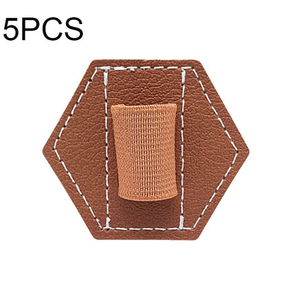 5 PCS Capacitive Pen Bag Self Adhesive Pen Holder PU Pen Clip,Style:, Hexagonal Black, Hexagonal Blue, Hexagonal Orange, Hexagonal Red, Hexagonal Brown, Hexagon Double Black, Rectangular Double Black, Round