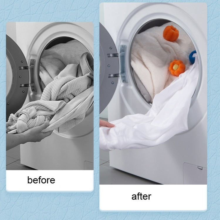 Washing Machine Laundry Ball Decontamination Hair Removal Anti-winding Cleaning Ball, Bear Orange, Bear Blue