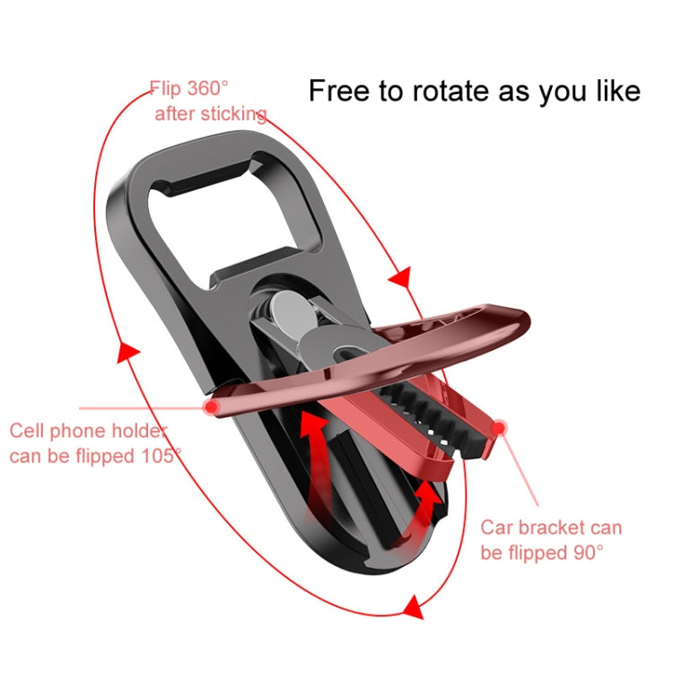 Multifunction Car Air Vent Phone Holder Finger Ring Phone Bracket Bottle Opener