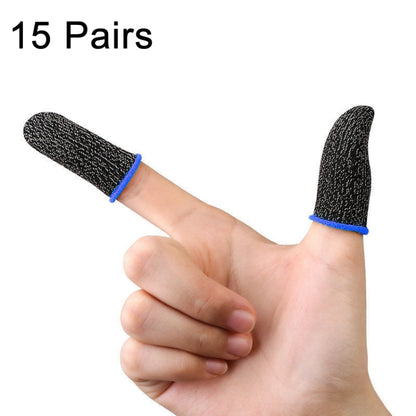 15 Pairs  18 Needles Gaming Finger Glove Anti-sweat and Non-slip Glove,Color:, Copper Black Trim, Copper Blue Trim, Copper White Trim, Copper Blue Yellow Trim, Copper With Red Trim, Silver Fibre Blue Trim, Silver Fibre Red Trim