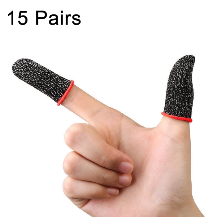 15 Pairs  18 Needles Gaming Finger Glove Anti-sweat and Non-slip Glove,Color:, Copper Black Trim, Copper Blue Trim, Copper White Trim, Copper Blue Yellow Trim, Copper With Red Trim, Silver Fibre Blue Trim, Silver Fibre Red Trim